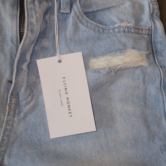 flying monkey jeans Womens Size 25 NWT Distressed High Rise   Black Label - Picture 5 of 14